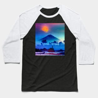 The Volcano And The Sunset Baseball T-Shirt